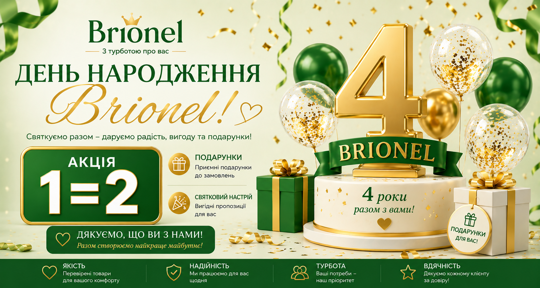 Святковий місяць Акцій до Дня Народження BRIONEL™!